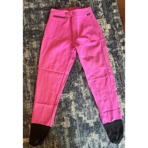Vintage Skea Womens Ski Pants Wool Blend Stirrup Hot Pink Fuchsia Size 8 USA EUC